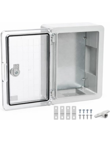 Armario Eléctrico Estanco IP65 200x300x130 IK08 ABS Puerta transparente