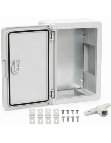 Armario Eléctrico Estanco 200x300x130MM IP65 IK08 ABS con Puerta Gris