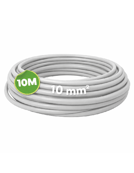 Cable Eléctrico Flexible 10mm² 10 Metros H07Z1-K Gris