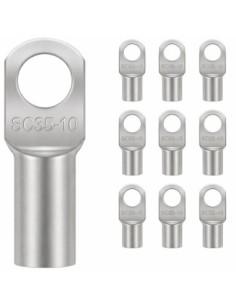 Terminal de Cobre Tubular 35mm² Ojal M10 10 Uds Batería Coche Moto