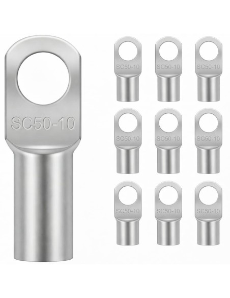 Terminal Tubular Cobre 50mm² Ojal M10 x10 Batería Coche Moto
