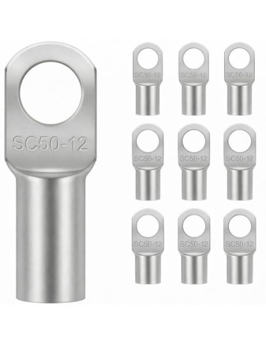 Terminal Tubular Cobre 50mm² Ojal M12 x10 Batería Coche Moto