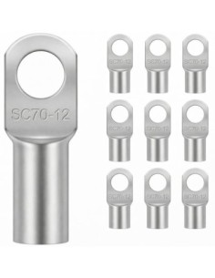Terminal Tubular Cobre 70mm² Ojal M12 10 Uds Batería Coche Moto