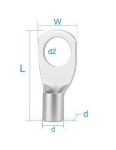 Terminal Tubular Cobre 70mm² Ojal M12 10 Uds Batería Coche Moto 2