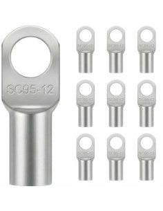 Terminal de Cobre Tubular 95mm² Ojal M12 10uds Batería Coche Moto