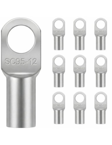 Terminal Tubular Cobre 95mm² Ojal M12 x10 Batería Coche Moto