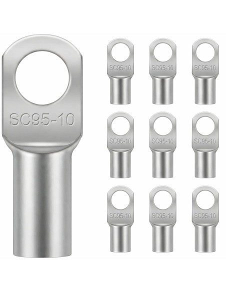 Terminal Tubular Cobre 95mm² Ojal M8 para Batería Coche Moto