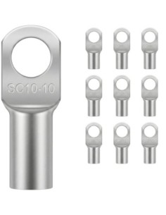 Terminal de Cobre Tubular 10mm² Ojal M10 10 Uds SC10-10