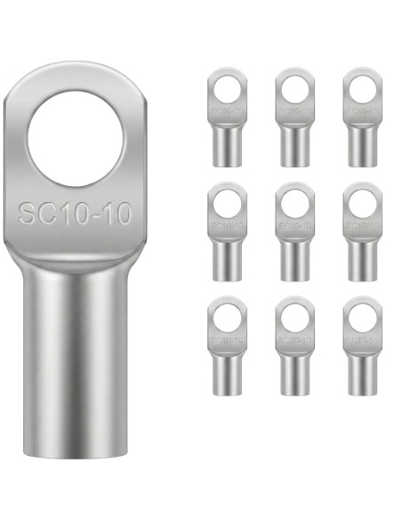 Terminal Tubular 10mm² Ojal M10 SC10-10 Cobre x10 Batería