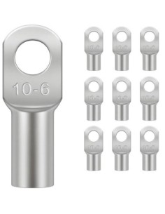 Terminal de Cobre Tubular 10mm² Ojal M6 10 Uds SC10-6