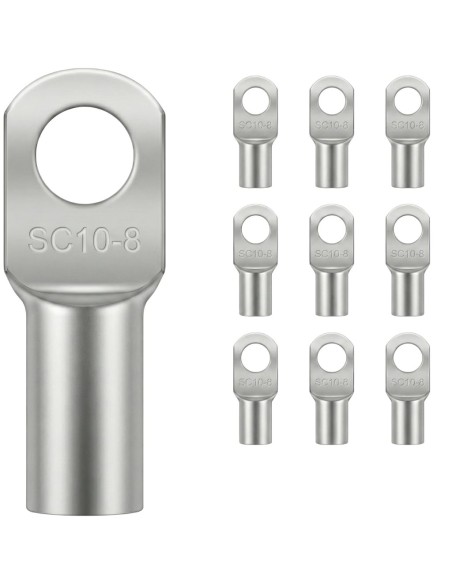 Terminal Tubular 10mm² Ojal M8 SC10-8 Cobre x10 Batería