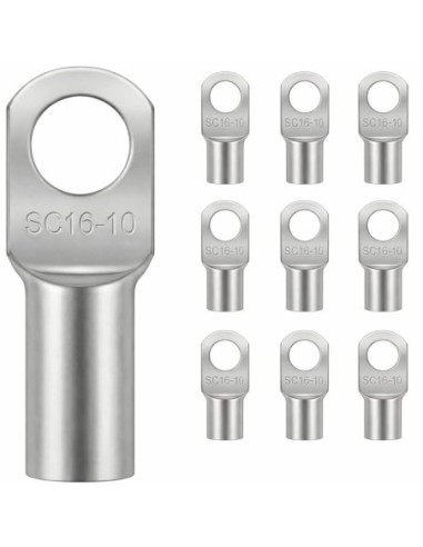 Terminal Tubular 16mm² Ojal M10 SC16-10 Cobre x10 Batería