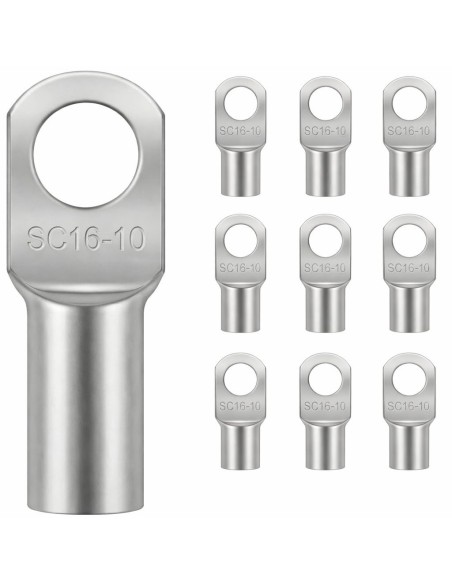 Terminal de Cobre Tubular 16mm² Ojal M10 10 uds SC16-10