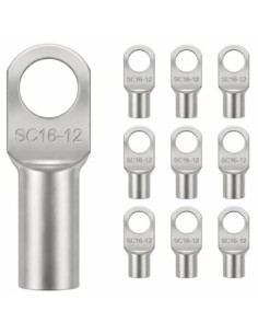 Terminal de Cobre Tubular 16mm² Ojal M12 SC16-12 10 uds