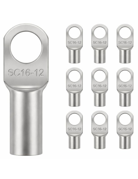 Terminal de Cobre Tubular 16mm² Ojal M12 SC16-12 10 uds