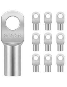 Terminal Tubular 16mm² Ojal M6 SC16-6 Cobre 10 uds