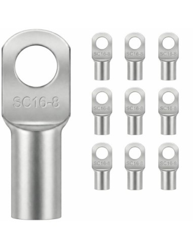 Terminal Tubular 16mm² Ojal M8 SC16-8 Cobre x10 Batería