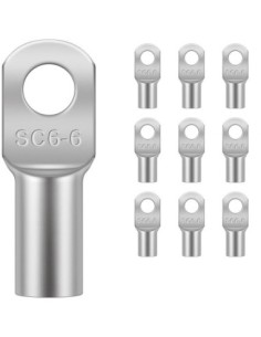 Terminal de Cobre Tubular 6mm² Ojal M6 10 Unidades SC6-6
