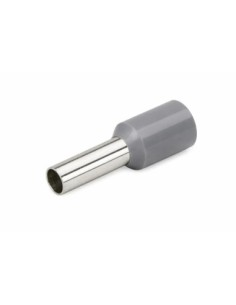 Punteras Huecas Aislantes Gris 4mm² para Crimpado 100uds