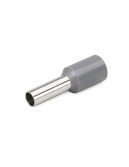 Punteras Huecas Aislantes Gris 4mm² para Crimpado 100uds