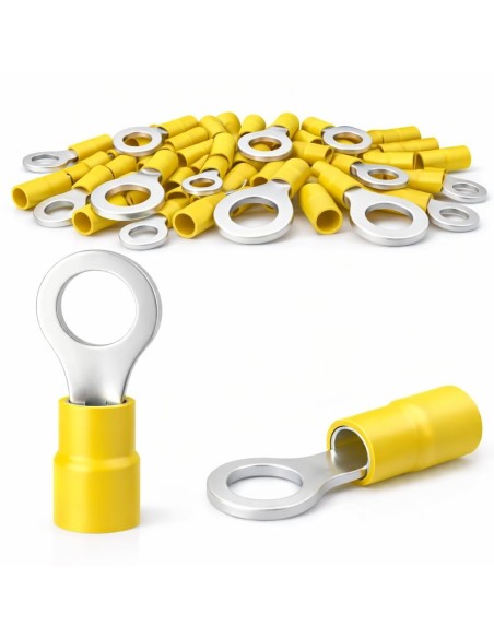 Terminal Redondo Anillo Amarillo M5 100uds 4-6mm² Preaislado