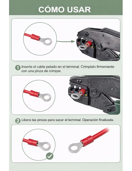 Terminal Redondo Anillo Rojo M4 0,5-1,5mm² Preaislado 100 uds