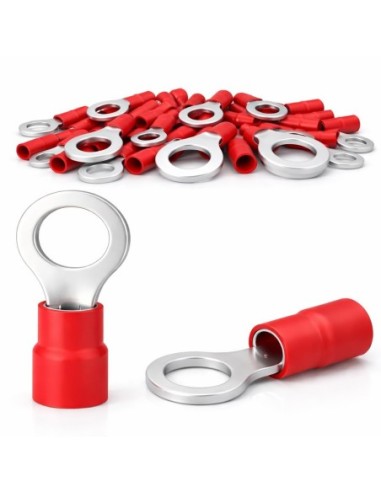 Terminal Anillo Rojo M6 0,5-1,5mm² Preaislado 100 uds