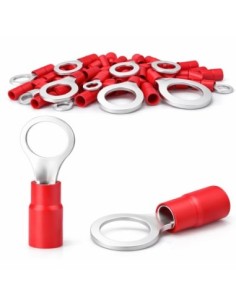 Terminal Redondo Anillo Rojo M8 0,5-1,5mm² Preaislado 100uds